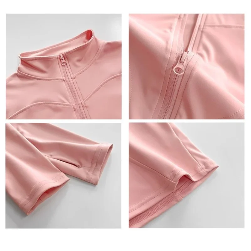 Sun Quick Drying Sports Coat Women's Tight Top Yoga Jacket Long Sleeve Zipper Jacket Running Fitness Women's Jacket S-3XL - Image 5