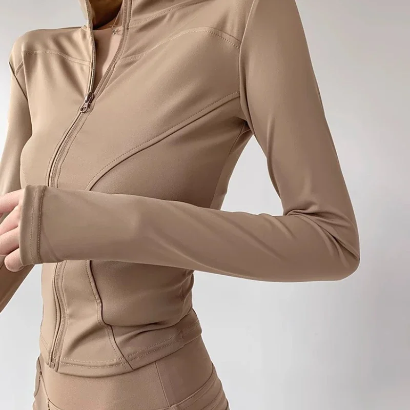 Sun Quick Drying Sports Coat Women's Tight Top Yoga Jacket Long Sleeve Zipper Jacket Running Fitness Women's Jacket S-3XL - Image 4